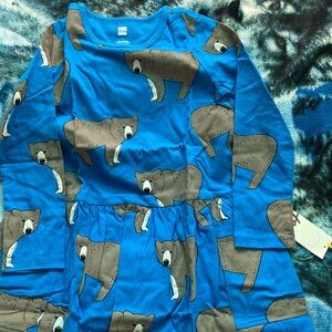 Tea Collection Blue Bear Print Dress